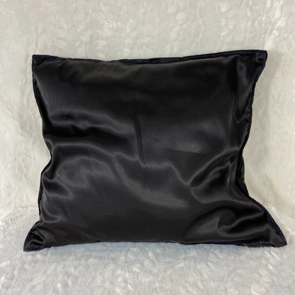 Vintage Black Velvet Baumberg Germany Souvenir Scene Pillow Front Hand Painted - Picture 6 of 9